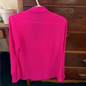 Classic Long-Sleeve Blouse in Vibrant Hot Pink